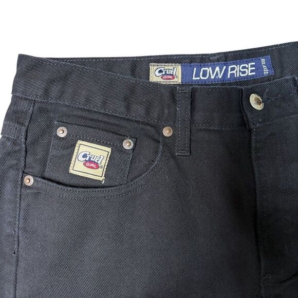 Cruel Girls Low Rise Relaxed Fit Jeans Black Size 11 Long Jeweled Pockets - Picture 8 of 8